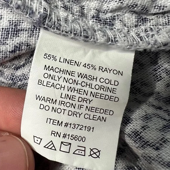 Briggs New York Size XL Women’s Shorts Linen Blend Pull-On Summer Blue White - Picture 10 of 16